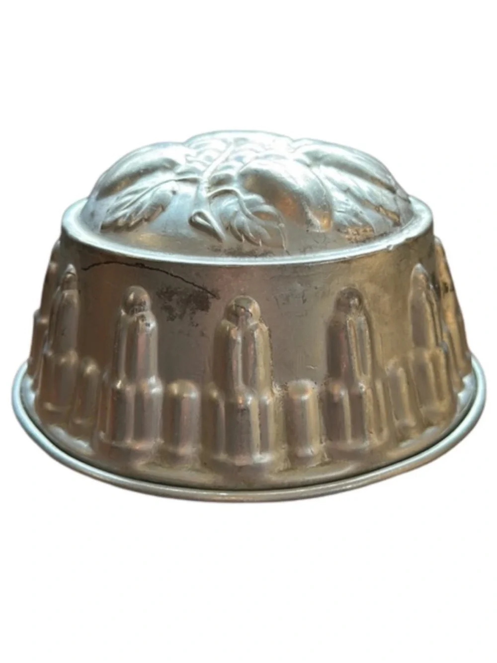 Vintage Aluminum Jello Mold Embossed Fruit Design 7”